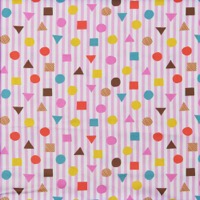 0611/カラフル丸三角四角とピンクストライプ