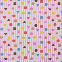 0611/カラフル丸三角四角とピンクストライプ
